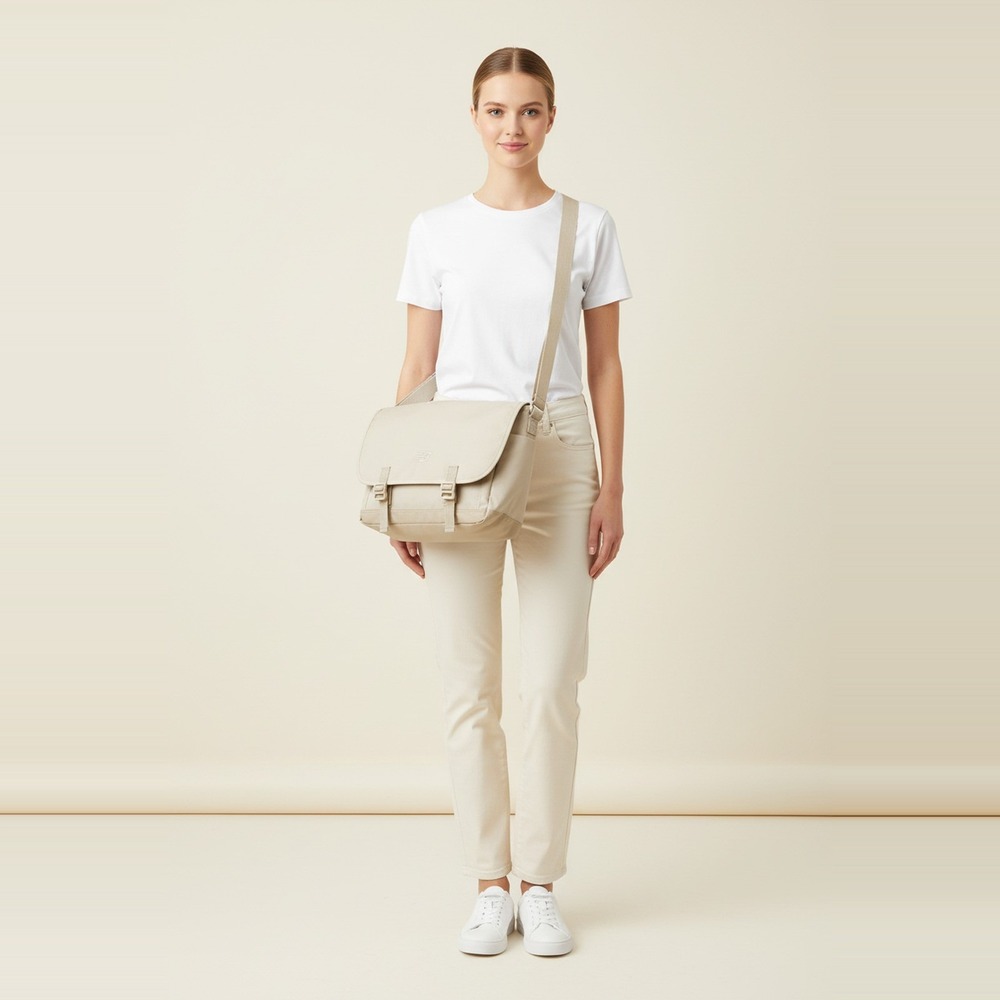 New Balance Athletic Messenger Bag Beige Khaki Crossbody Shoulder Gym Travel NWT
